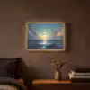 Meeuwen - Zee - Wolken -Blauw Light Box met batterij (Wandlamp) middel -sfeer4