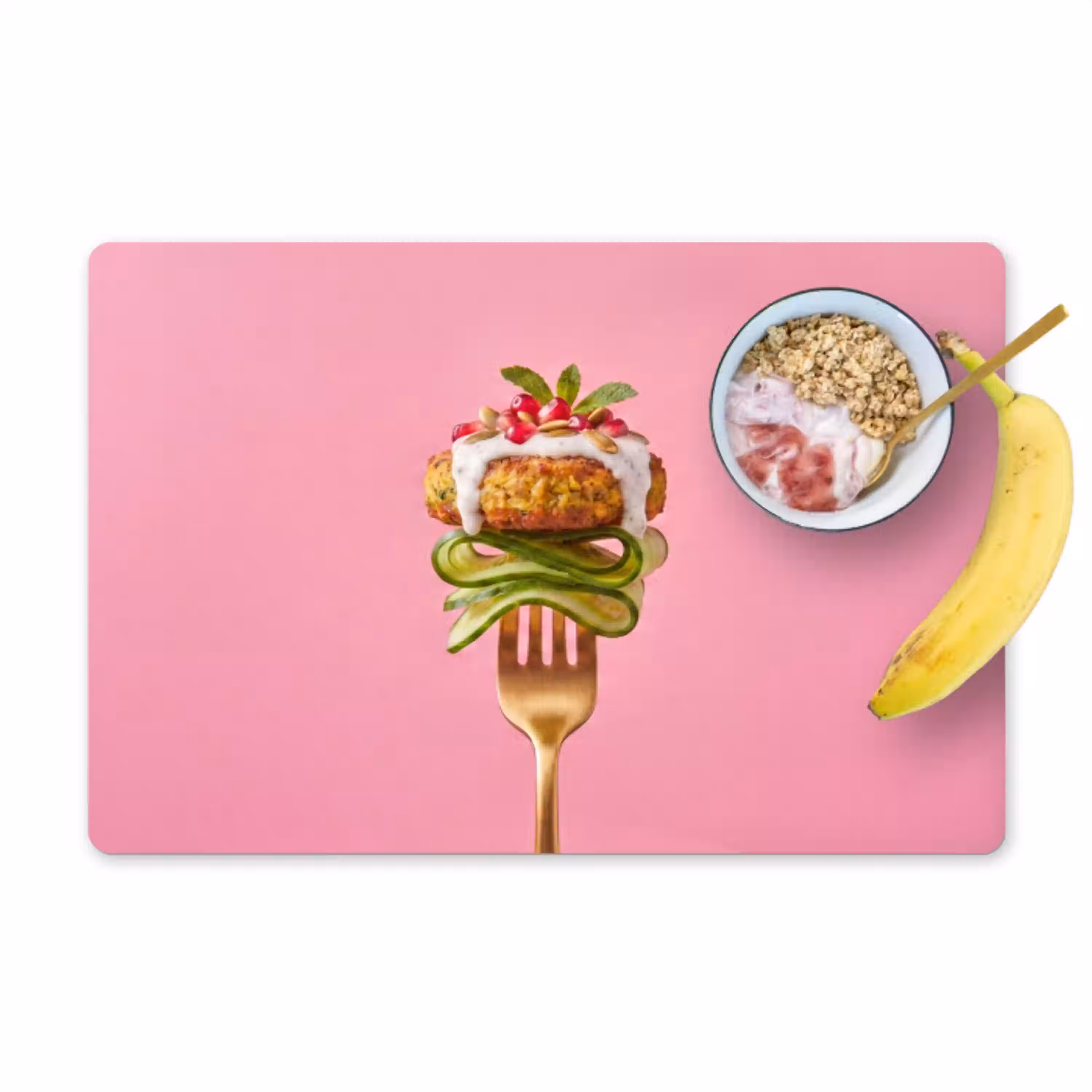 Eten - Vork - Roze Placemat vinyl groot -zzzproduct_Kitchenyeah-website
