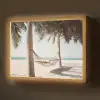 Hangmat - Palmbomen - Strand - Zee Light Box met batterij (Wandlamp) middel -z3d_website