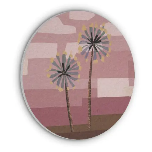 Illustratie - Bloemen - Vlakken - Abstract Akoestische PET Vilt - Rond klein -3d