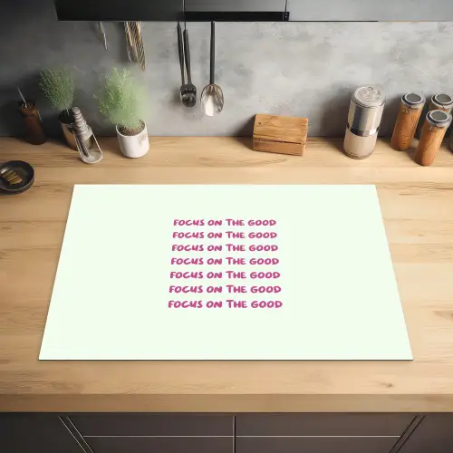 Focus on the good - Roze Inductie beschermer vinyl 3mm klein -sfeer5