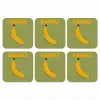 Banaan - Minimalistisch - Geel onderzetter kurk middel -3d