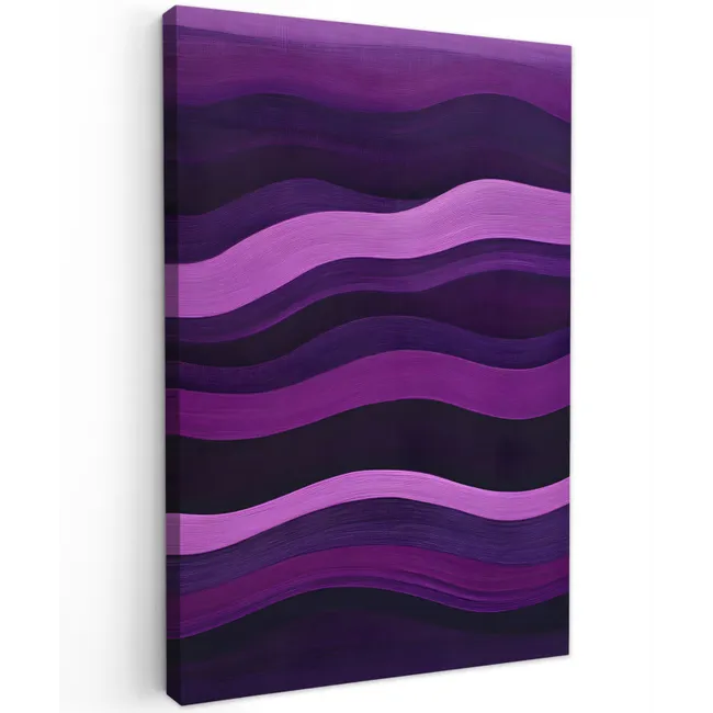 Lijnen - Golven - Paars - Abstract Tuinposter op houten frame 2 cm dik klein -3d