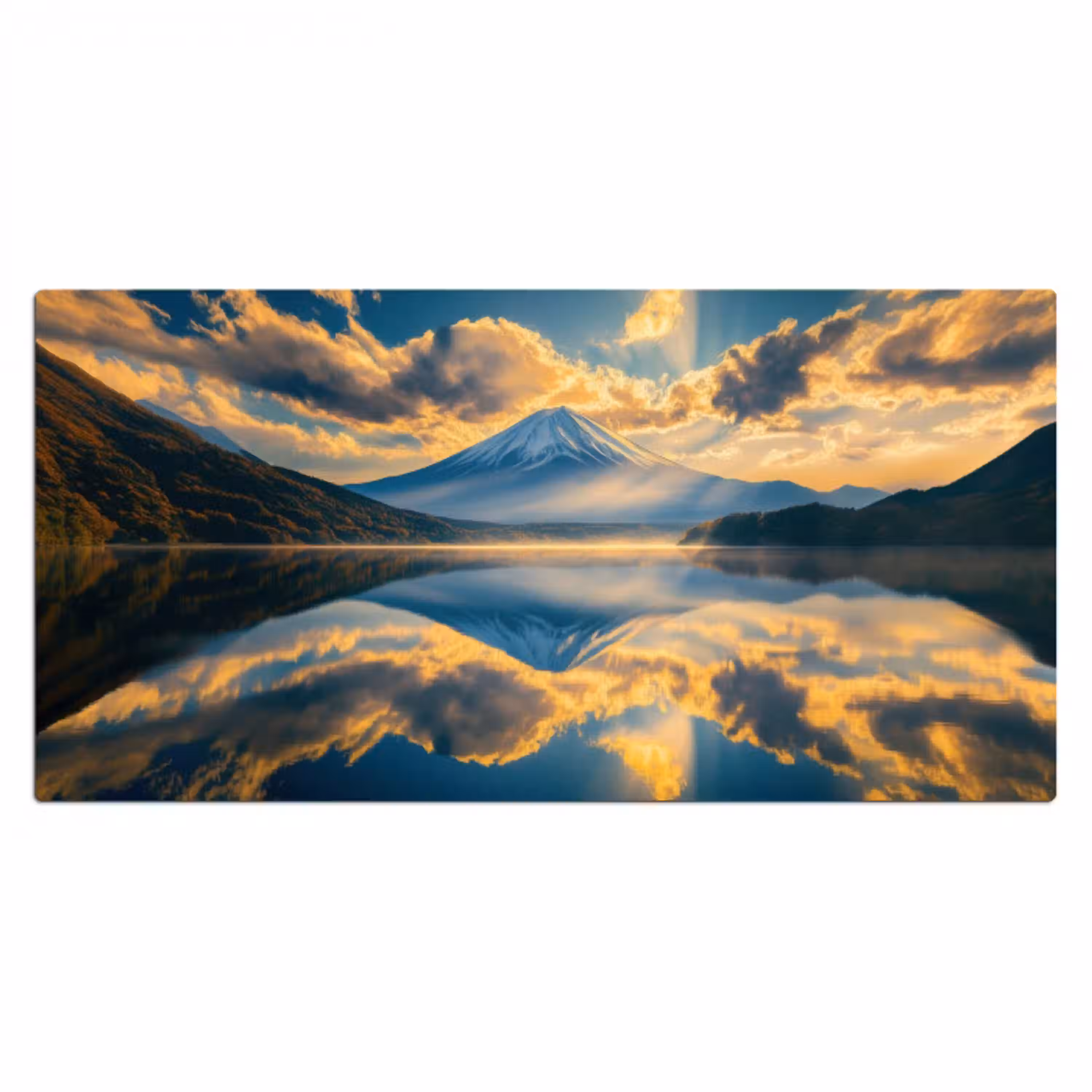 Berg - Rivier - Zonsondergang Muismat XXL klein -3d_leeg