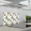 Patroon - Dambord - Houtnerf keuken achterwand spatscherm klein 900 -3d_schuin