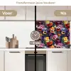 Viooltjes - Kleuren - Bloemblaadjes keuken achterwand 2 middel 871 -voor-na2_NL