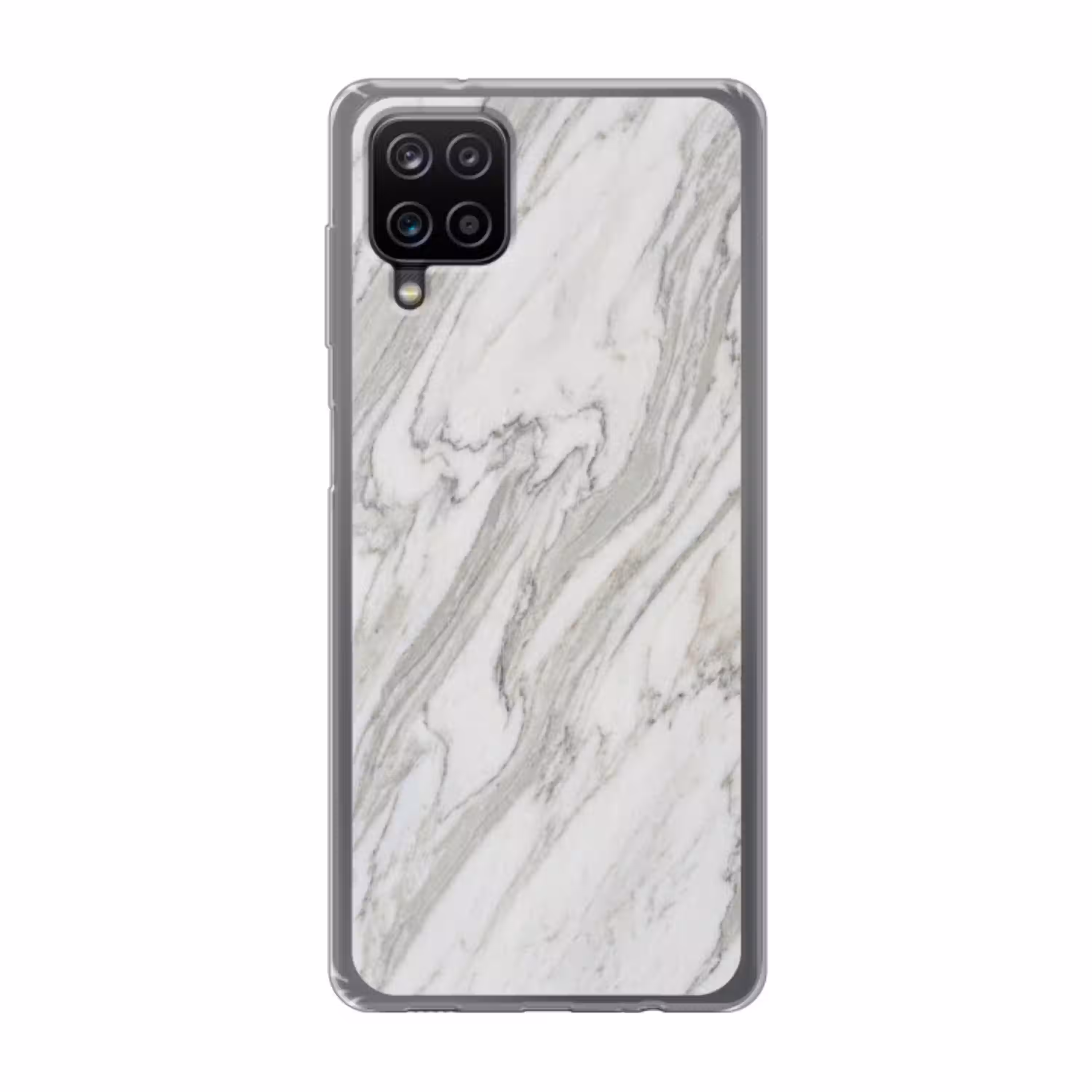 Marmer - Wit - Grijs - Structuur - Modern Telefoonhoesje Samsung Galaxy A12 klein -3d
