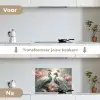 Pauwen - Pauwenveren - Vogels - Bloemen - Natuur keuken achterwand spatscherm klein -voor_na_NL