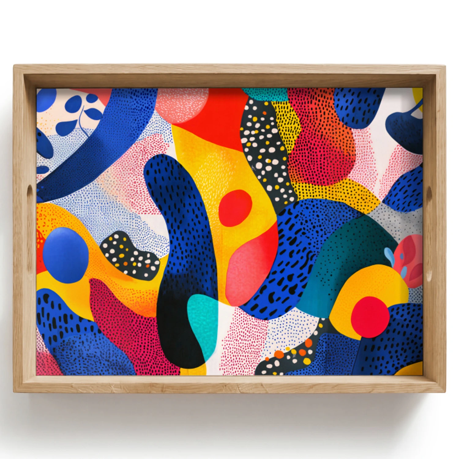 Dienblad - Vormen - Abstract - Stippels - Blauw | Topdoek.nl