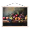Rustiek - Stilleven - Fruit textielposter latten blank klein -3d