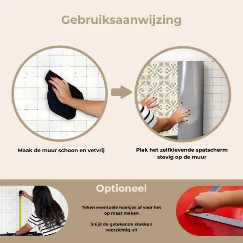 Tegel - Motief - Beige keuken achterwand spatscherm klein 900 -gebruiksaanwijzing_NL