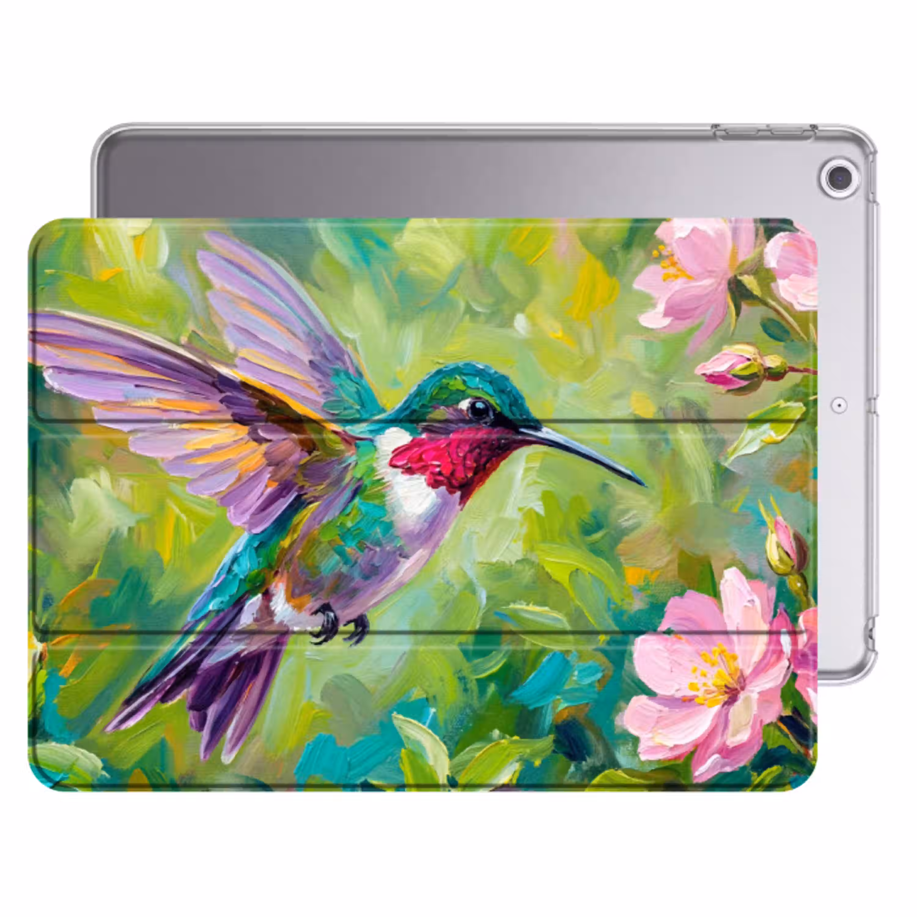 Kolibrie - Bloemen - Natuur - Kleurrijk Apple iPad 2017 middel -threedimensional_3d_global