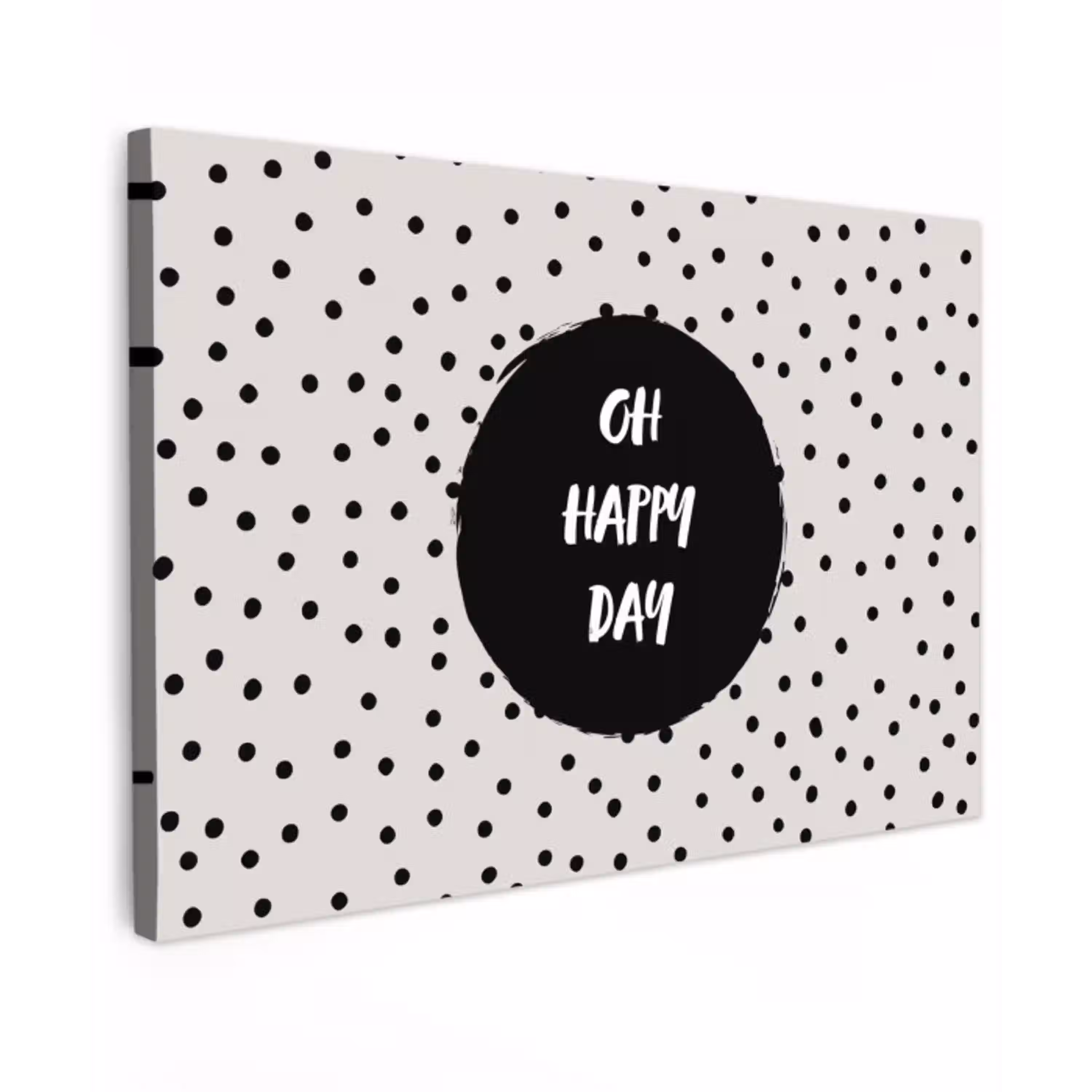 Quotes - Gelukkig - Tekst - Oh happy day Tuinposter op houten frame 2 cm dik klein -3d