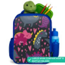Dinosaurus - Kind - Patronen - Roze - Meisjes Kinderrugzak - Blauw middel -inhoud_UK