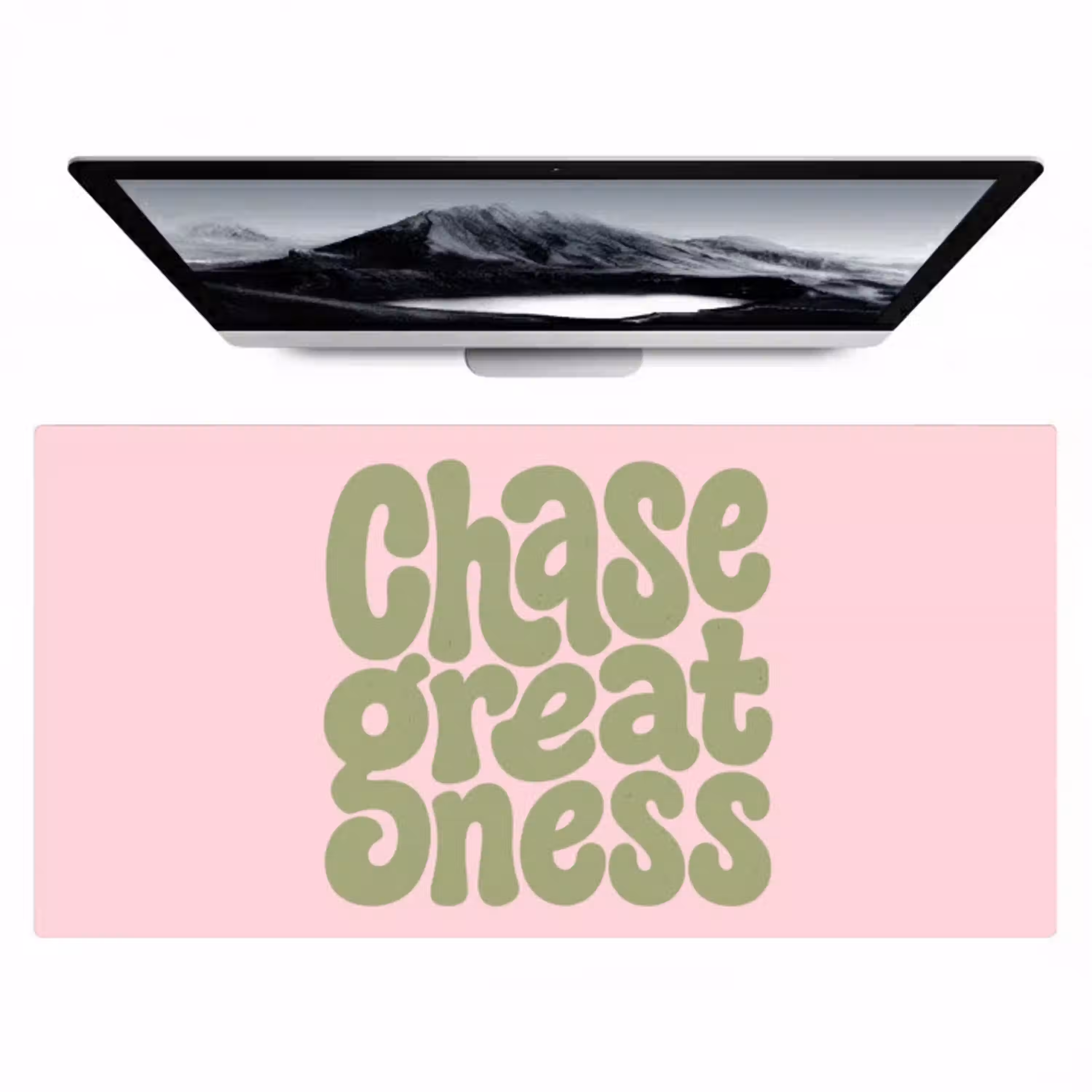 Chase greatness - Groen - Roze - Retro Muismat XXL klein -zzz3d