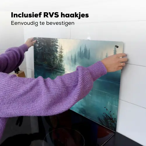 Bos - Water - Eenden - Mistig Inductie beschemer met haakjes klein -ky-ophangen-nl