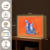 Luipaarden - Stippen - Oranje Light Box met batterij (Wandlamp) middel -USP_websiteoverzichtNL