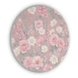 Pioenrozen - Vingerhoedskruid - Pink Akoestische PET Vilt - Rond klein -3d
