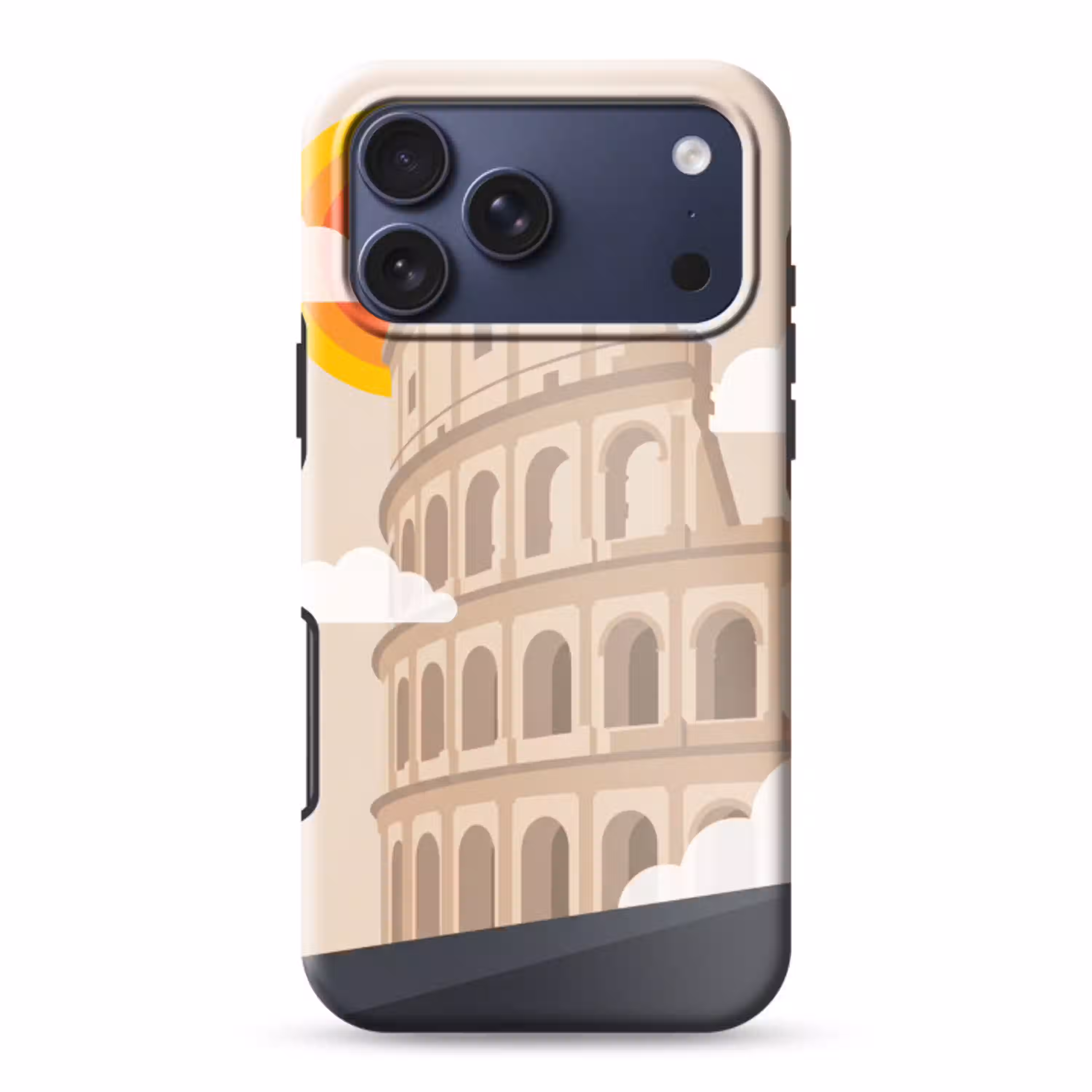 Colosseum - Zonsopgang - Rome - Architectuur - Beige Toughcase MagSafe Apple iPhone 17 Pro Max klein -3d