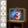 Voetbal - Vuur - IJs - Blauw Light Box met batterij (Wandlamp kind) middel -USP_websiteoverzichtNL