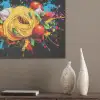 Spaghetti - Graffiti - Verf - Kleurrijk - Eten - Modern PET vilt klein -sfeer6_closeup