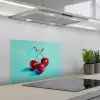 Kersen - Rood - Drie - Geverfd keuken achterwand spatscherm klein -3d_schuin