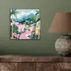 Kleurrijk - Huizen - Heuvels - Roze aluminium wit klein -sfeer2