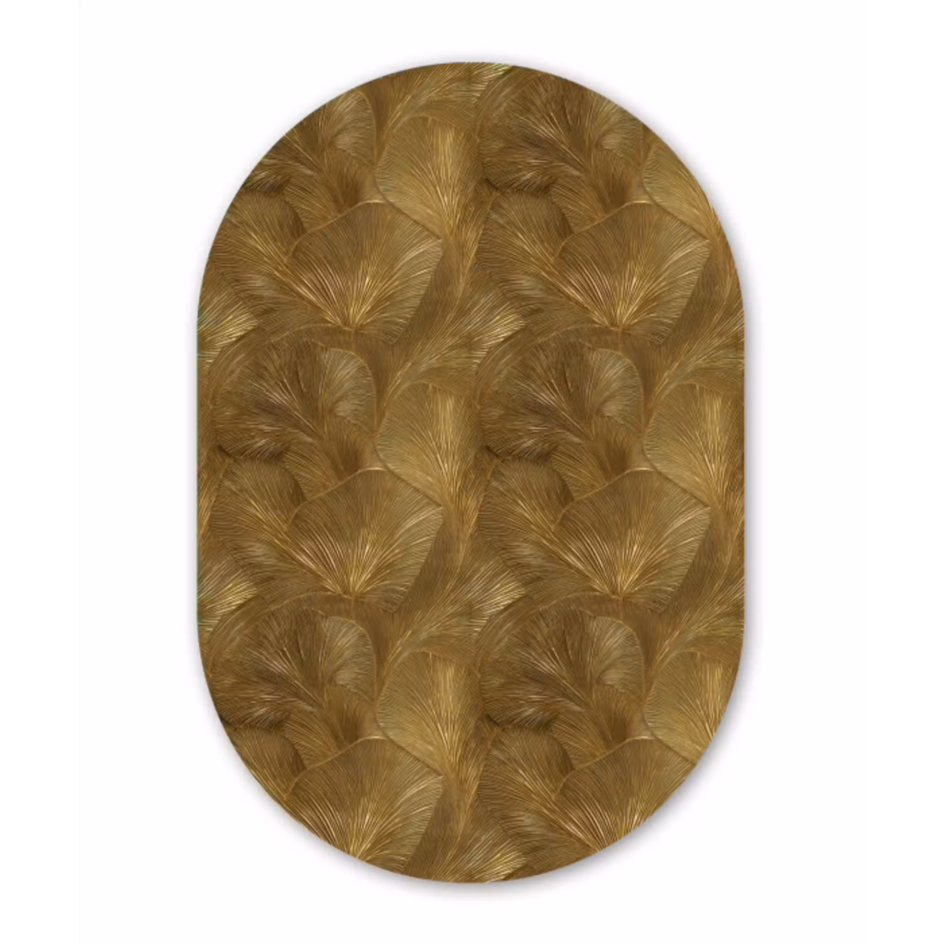Organisch - Lijnen - Goud Wandcirkel Ovaal Aluminium middel 839 -3d