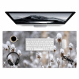 Roodborstje - Gedroogde bloem - Sneeuw - Winter - Vertederend Muismat XXL klein -3d