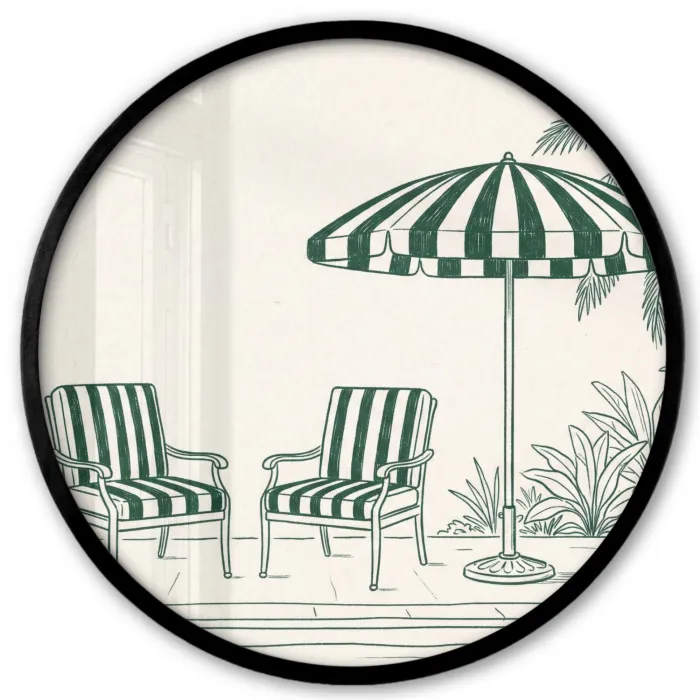 Terras - Illustratie - Groen Fotolijst rond zonder passe partout klein -3d