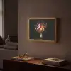 Kleurrijk - Boeket - Vaas - Goud Light Box met batterij (Wandlamp) middel -sfeer1