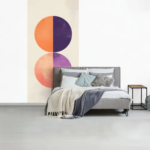 Abstract - Cirkels - Paars fotobehang vinyl groot -slaapkamer