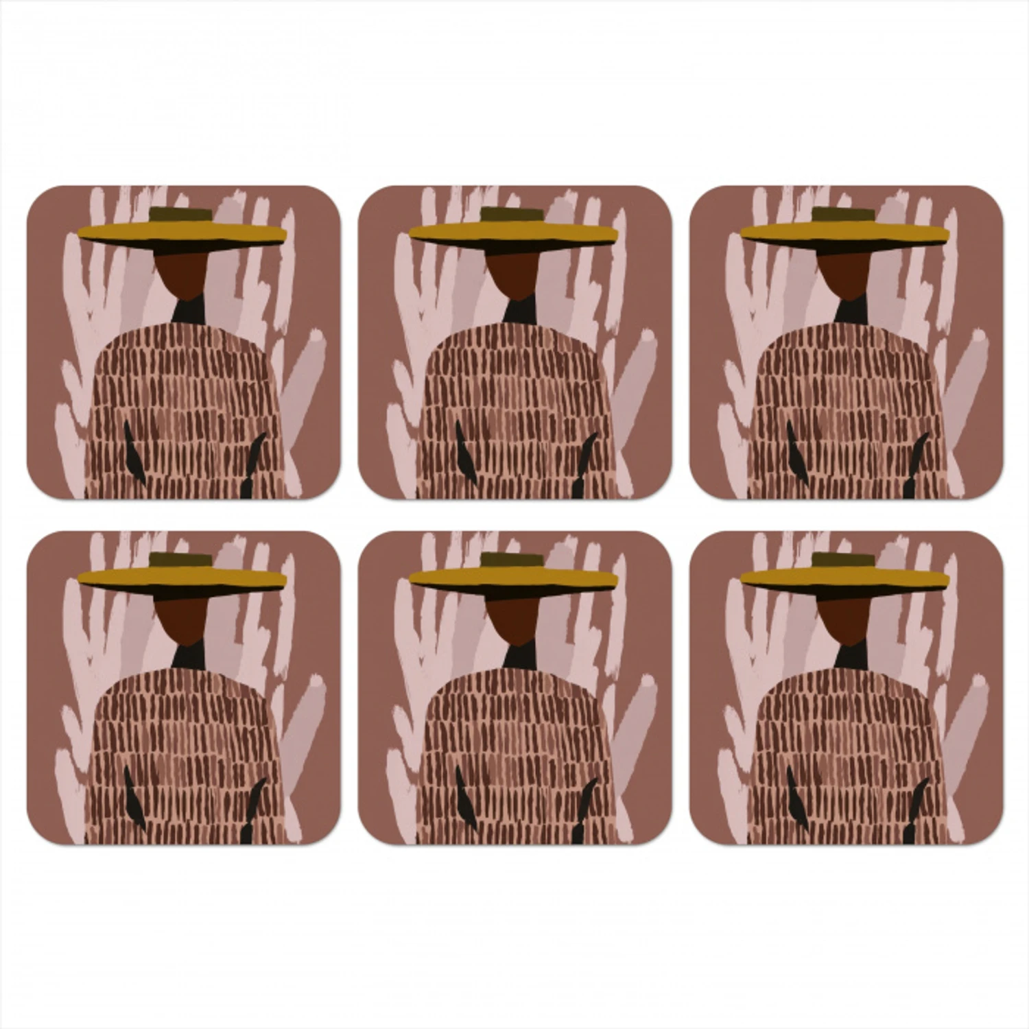 Abstract - Figuur - Illustratie - Hoed onderzetter kurk middel -3d