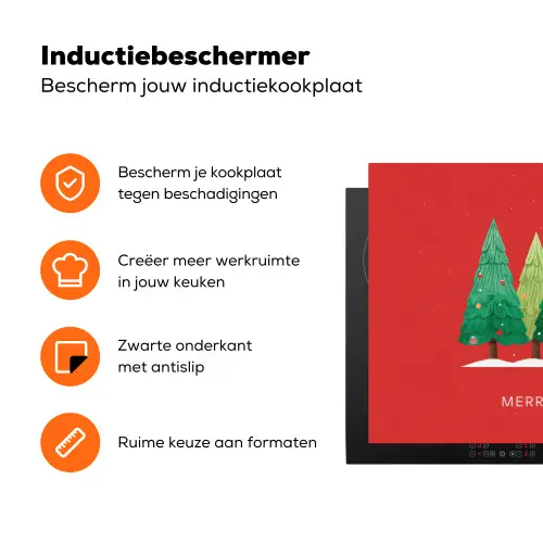 Minimalistisch - Kerstbomen - Rood - Sneeuw Inductie beschermer vinyl 3mm klein -zzzzzzz-td-ups