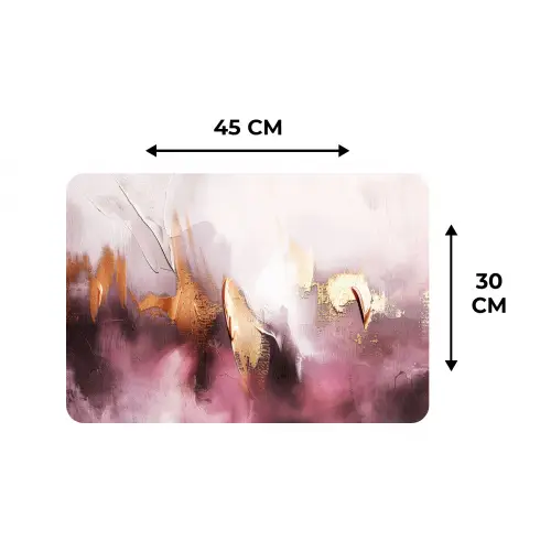 Paars - Abstract - Verf - Goud Placemat vinyl groot -specs