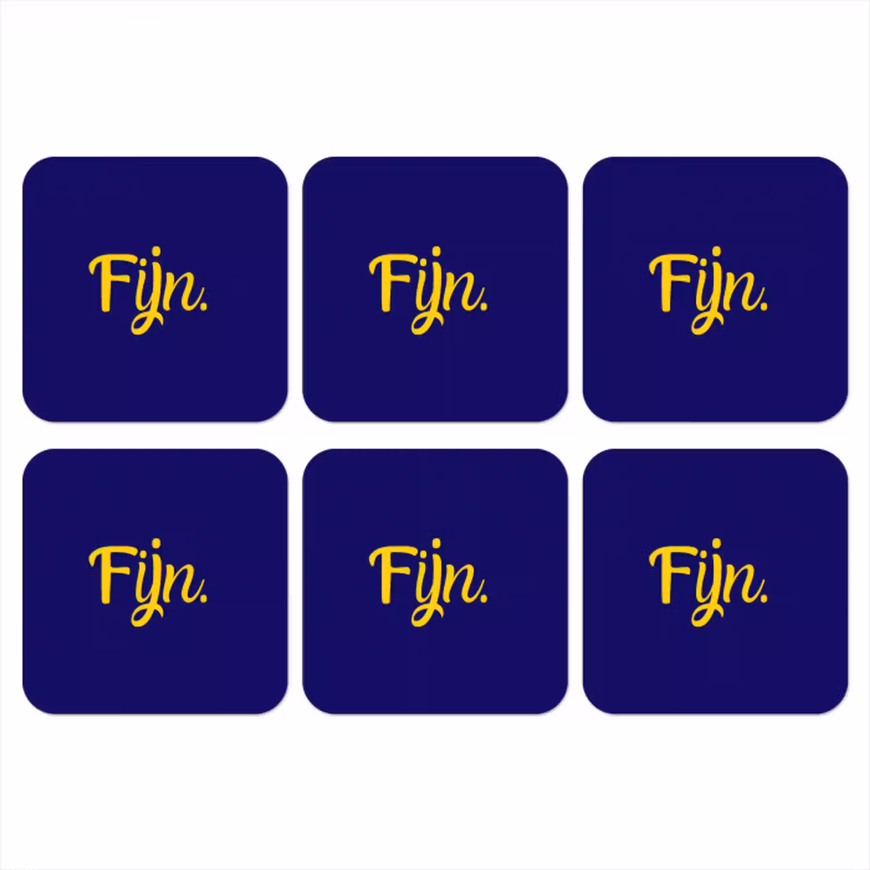 Blauw - Geel - Fijn onderzetter kurk middel -3d