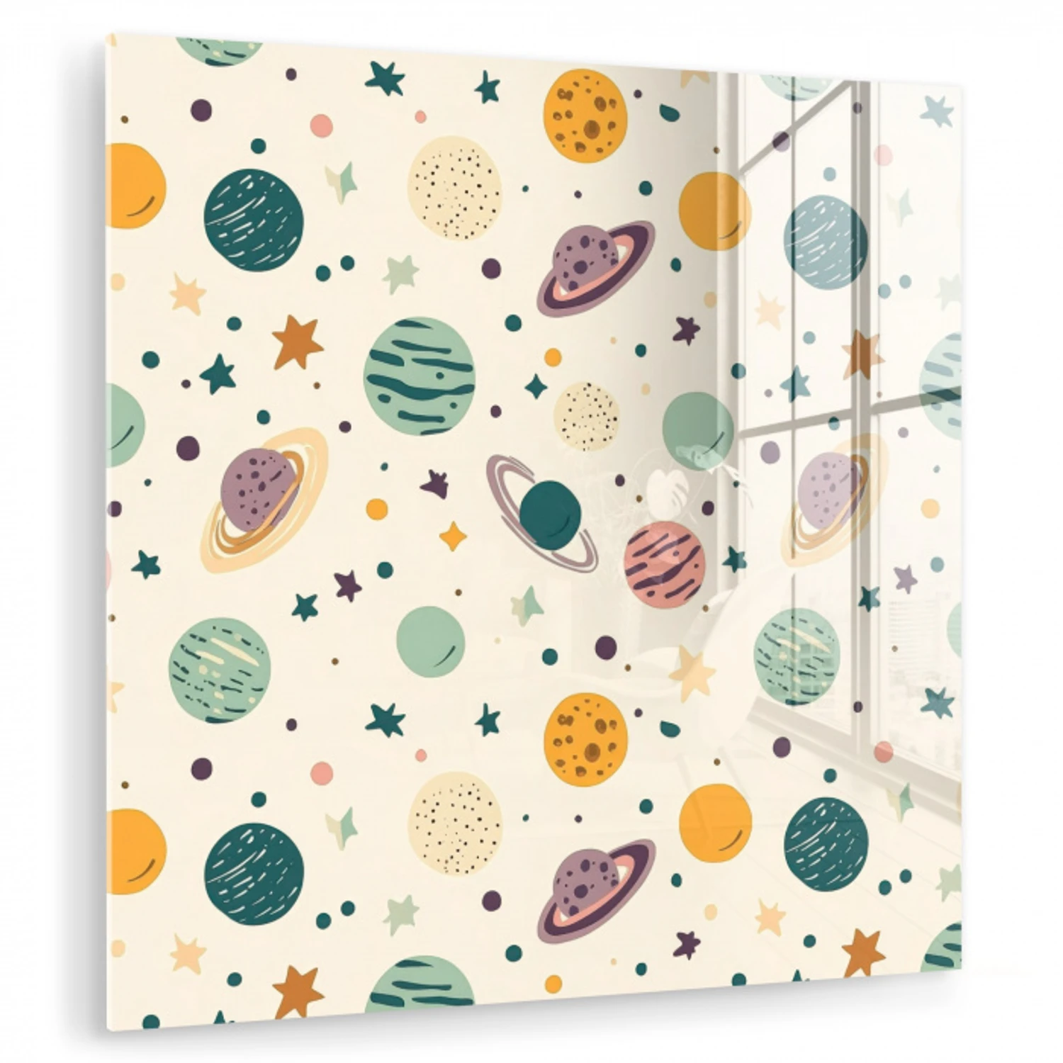 Planeten - Retro - Kleurrijk plexiglas 5mm klein 11 -zzzproduct_nieuw