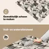 Botanisch - Bladeren - Zwart Inductie beschemer met haakjes klein 777 -ky-schoon-nl