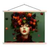 Vrouw - Aardbeien - Frambozen - Bramen - Bessen textielposter latten blank klein -3d