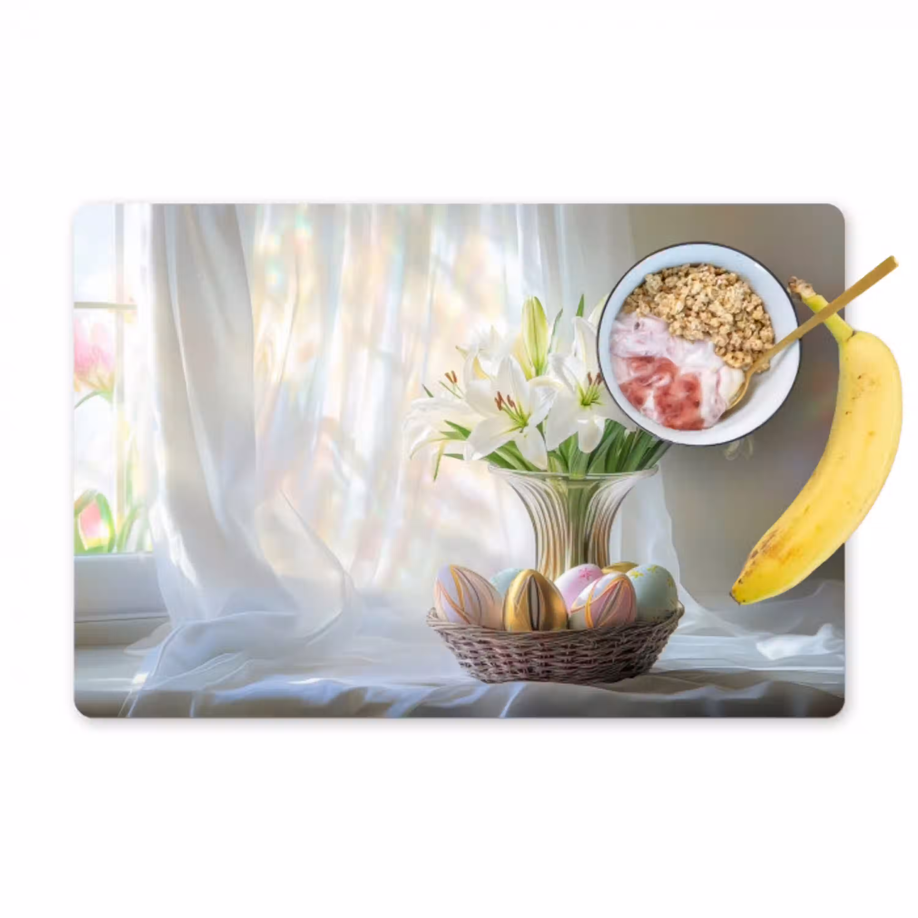 Vaas - Eieren - Bloemen Placemat vinyl groot -zzzproduct_Kitchenyeah-website