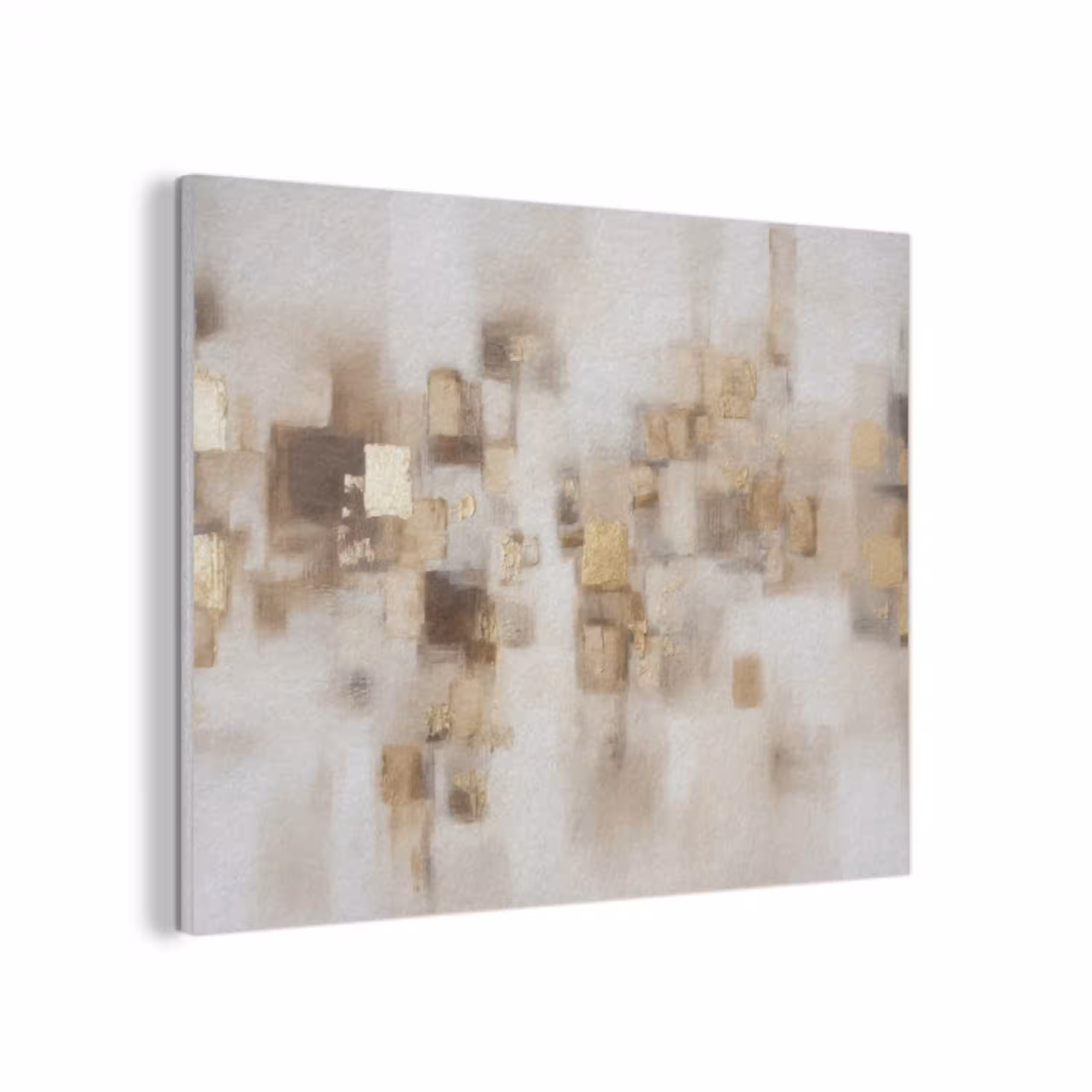 Abstracte vierkanten - Aardetonen - Mistig PET vilt klein -3d