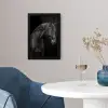 Paard - Dieren - Zwart - Portret fotolijst zwart zonder passe partout klein -sfeer4