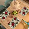 Feestelijk - Textielpatroon - Kerstbloemen - Kleurrijk Placemat vinyl groot -zzsfeer5_Kitchenyeah-website