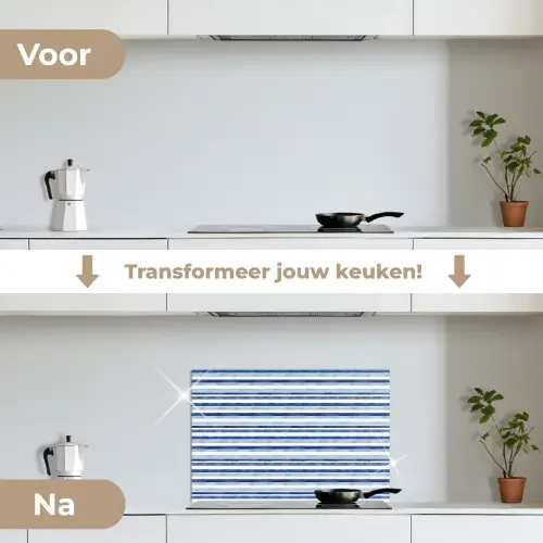 Frans - Citroen - Strepen - Blauw keuken achterwand spatscherm klein 900 -voor_na_NL