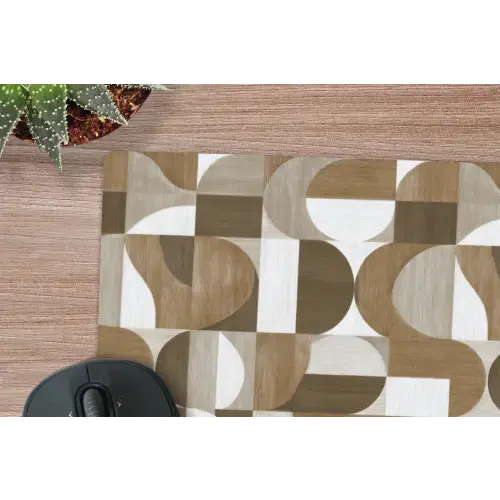 Abstract - Retro - Bruin muismat rubber klein 262 -closeup