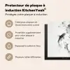 Lotusbloemen - Vissen - Bladeren - Zwart Inductie beschermer vinyl 3mm middel -usfeer2_FR