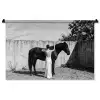Vrouw - Paard - Artistiek Wandkleed katoen middel -zz3d