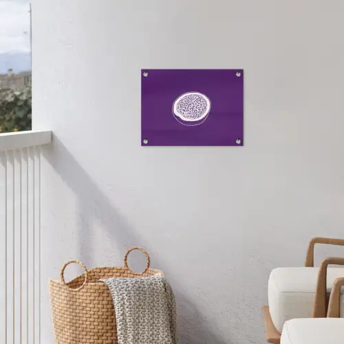 Passievrucht - Zaadjes - Paars - Minimalistisch tuinposter los doek klein -sfeer8