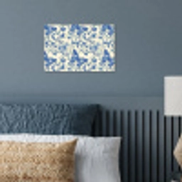Vlinders - Bloemen - Blauw - Botanisch poster papier klein 62 -sfeer2