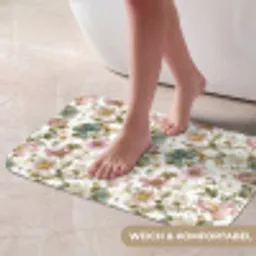 Bloemen - Patroon - Pastel Badmat klein 997 -USP_ZachtDE